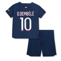 Camiseta Paris Saint-Germain Ousmane Dembele #10 Primera Equipación Replica 2023-24 para niños mangas cortas (+ Pantalones cortos)